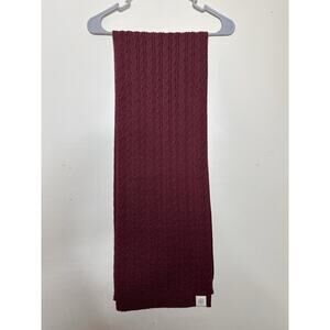 Wantable Burgundy Cable Knit Wool Blend Scarf Warm Winter Classic